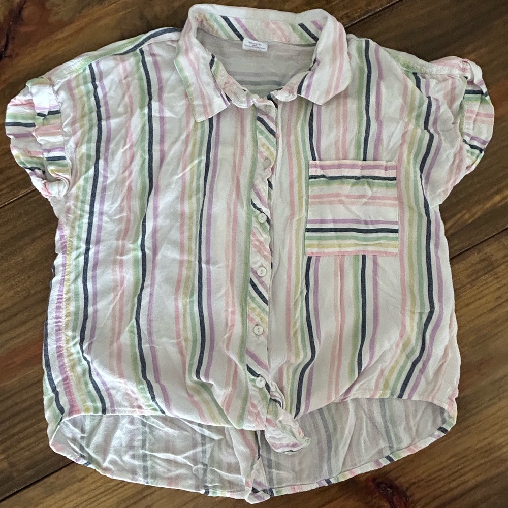 ✨Wonder Nation Multicolor Striped Button Down Shirt
